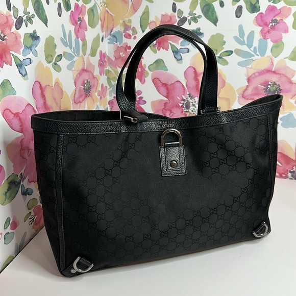 💯 Authentic GUCCI Nylon Monogram Large Abbey Tote🍀 - Picture 4 of 16